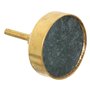 Atmosphera - Boutons de Meuble x2 Lena en marbre et Laiton D3,8cm Noir