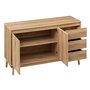 5five - Buffet Placard 3 tiroirs Effet chêne Naturel abana