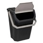 5five - poubelle de tri 37l en plastique noir