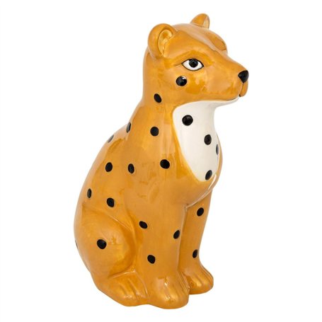 Atmosphera - Tirelire Enfant léopard leho Jaune Ocre h18cm
