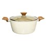 5five - faitout harmony d24cm en aluminium forgé beige