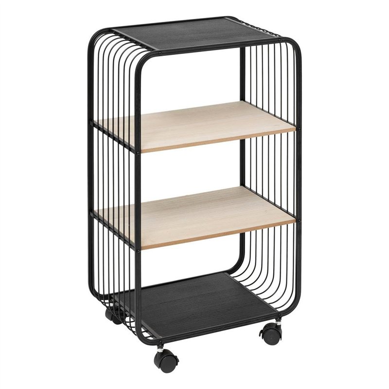 5five - étagère 3 Niveaux en métal et Bois Beige