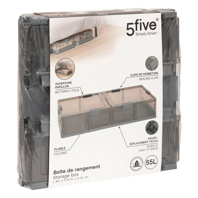 Image secondaire de 5five - boîte de rangement fold n box en plastique 55l