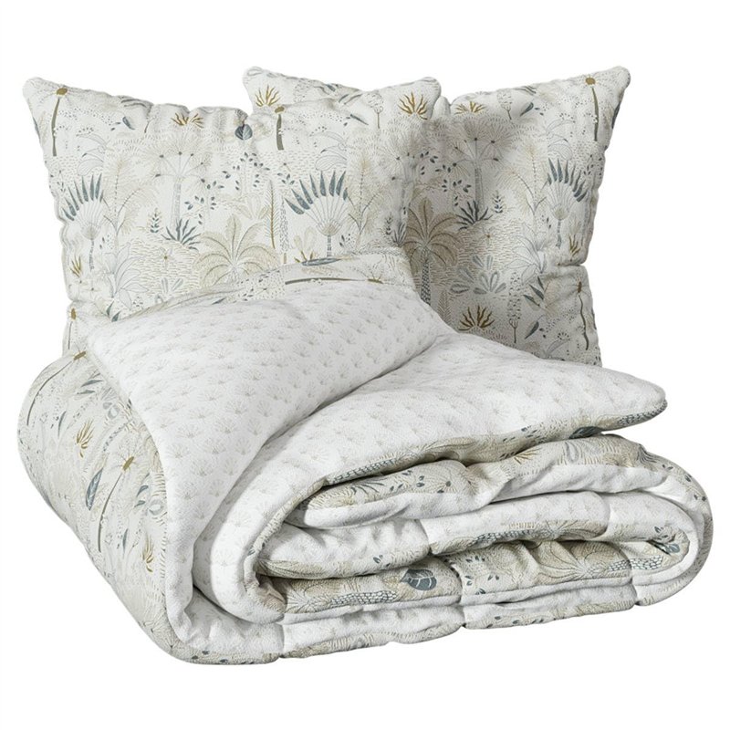 Atmosphera - Parure de lit imprimée sonie Blanc 240x220cm