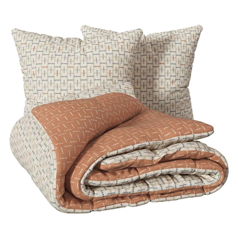 Atmosphera - Parure de lit imprimée posei Lin 240x220cm