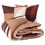 Atmosphera - Parure de lit 3 pièces Tatia Percale de Coton Terracotta 260x240cm