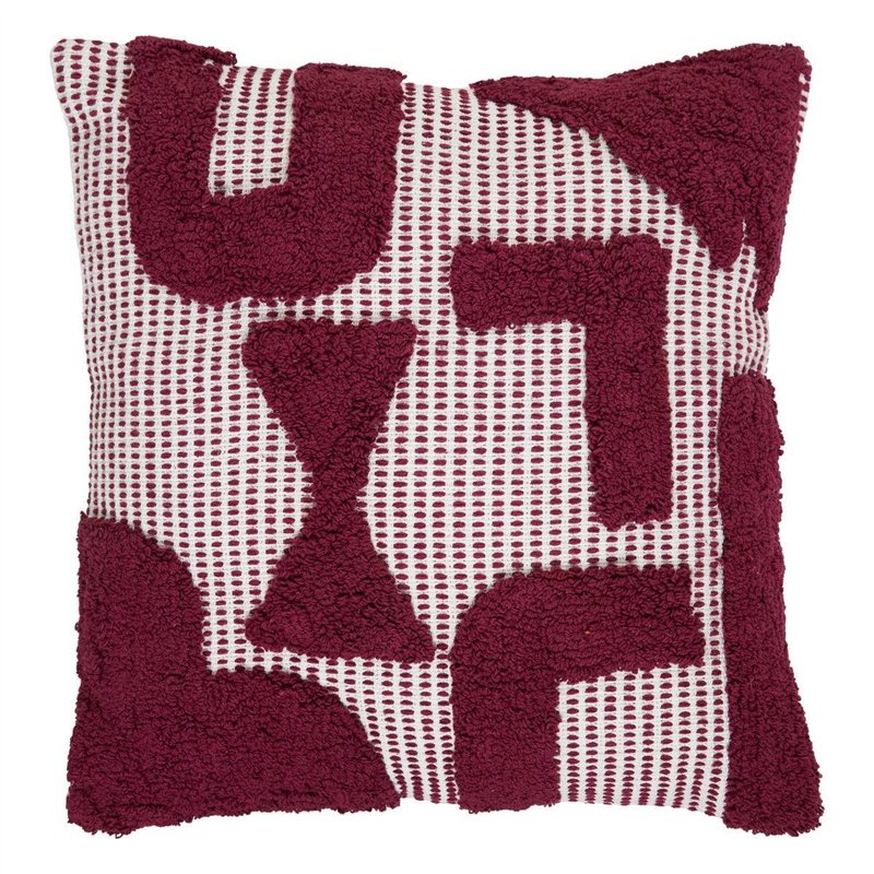 Atmosphera - Coussin Poppy Coton tufté Violet 50x50cm