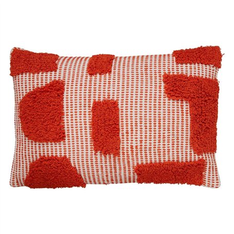 Atmosphera - Coussin Poppy Coton tufté Orange 58x38cm