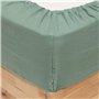 Atmosphera - Drap Housse Flora Gaze de Coton Vert céladon 140x190cm