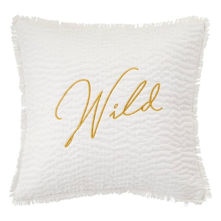 Atmosphera - Coussin brodé Wild Blanc 45x45cm