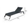 Hespéride - Transat Inclinable Allure Poivre et Graphite 2 Roues Empilable Anti-Rouille 5 Positions Mobilier Détente pour Jardin