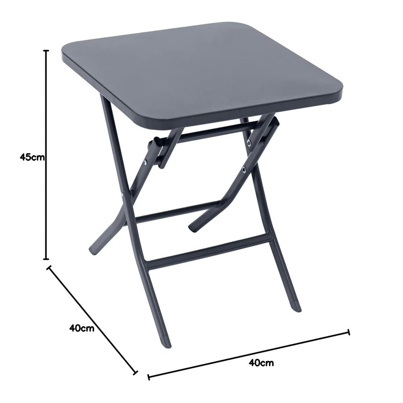 Image secondaire de Hespéride - Table d'appoint de Jardin Carrée Greensboro Gris Graphite - 40 x 40 cm - Acier Traité Epoxy Antirouille