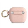 Guess Coque de Protection en Silicone pour Apple AirPods 3 Motif Paillettes Rose