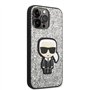 Karl Lagerfeld KLHCP14XGFKPG Coque de Protection Rigide pour iPhone 14 Pro Max 6,7" Argenté/argenté