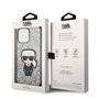 Karl Lagerfeld KLHCP14XGFKPG Coque de Protection Rigide pour iPhone 14 Pro Max 6,7" Argenté/argenté