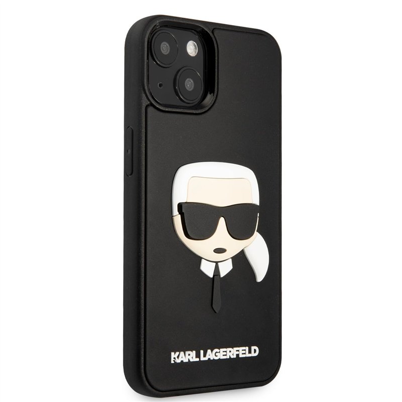 KARL LAGERFELD KLHCP14MKH3DBK Coque Rigide en Caoutchouc 3D pour iPhone 14 Plus 6,7