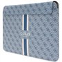 Guess Pochette pour ordinateur portable en PU 4G avec rayures imprimées Bleu, bleu
