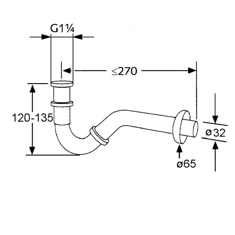 Image secondaire de Kludi 1031105-00 Siphon pour bidet G 1 1/4