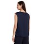STREET ONE A344656 Haut en Satin, Bleu Foncé, 38 Femmes T-Shirt