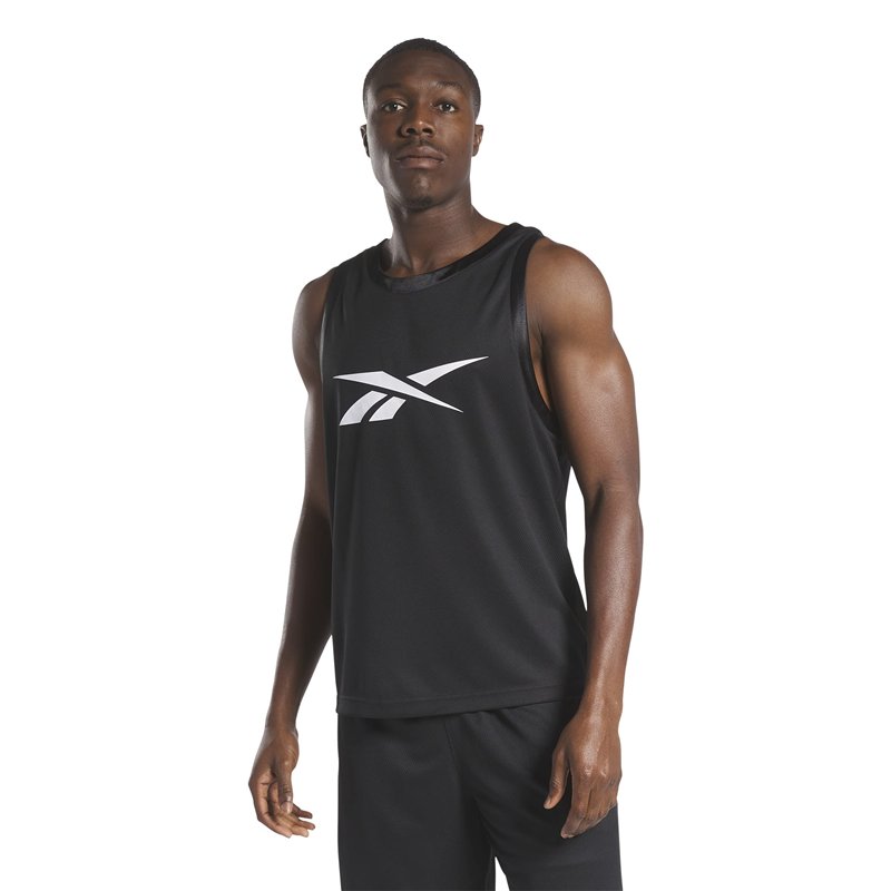 Image secondaire de Reebok Maille de Basket-Ball Veste, Noir, S Homme