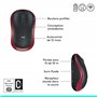 Logitech M185 Souris Sans Fil, 2.4 GHz avec Mini Récepteur USB, Longévité de la Pile 12 Mois, Résolution du Capteur 1000 PPP, Am