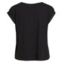 Vila Viellette S/S Satin Top/Su-Noos T-Shirt, Noir, 34 Femme