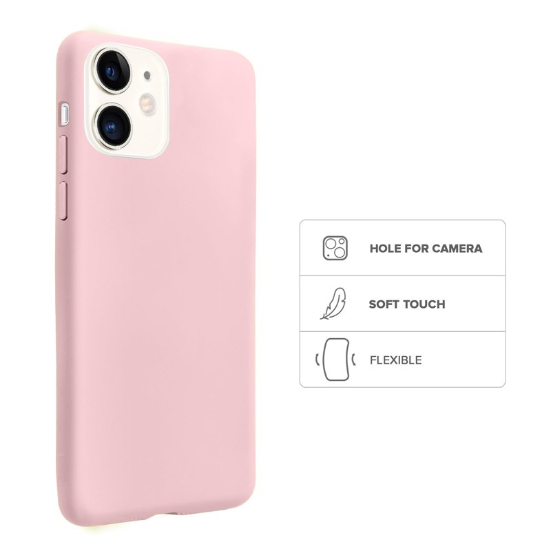 Image secondaire de SBS Coque iPhone 12/12 Pro Rose Powder Pantone 698 C Etui Souple Flexible Anti-Rayures Coque Mince et Confortable à Tenir dans V