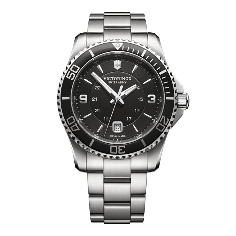 Victorinox Hommes Analogique-Numérique Quartz Montre avec Bracelet en Acier Inoxydable
