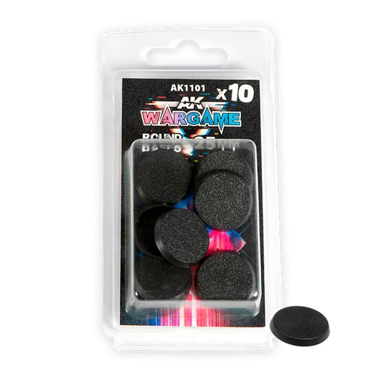AK BASES AK1101 PLASTIC WARGAME BASES - ROUND BASE 25mm (10pcs)