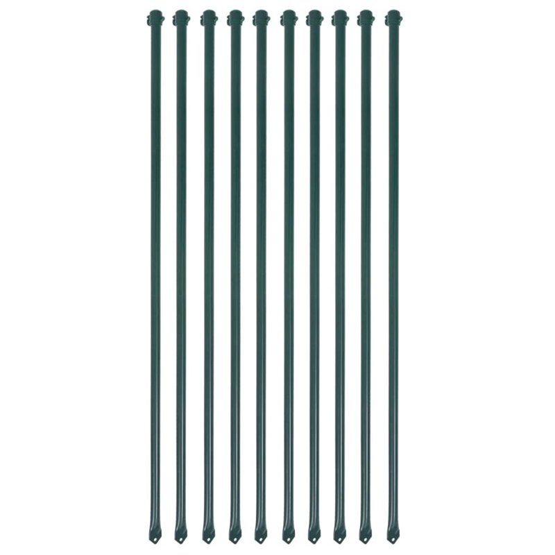 vidaXL 10x Poteau de Jardin 1m Métal Vert Support Soutien Plantes Vignes