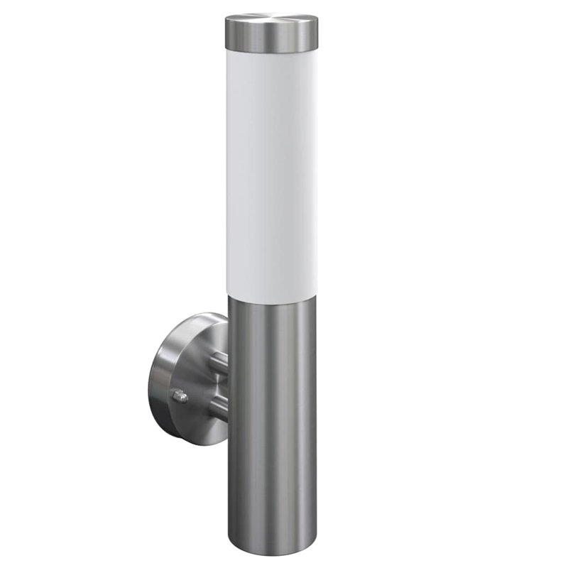 Image secondaire de 2 appliques murales cylindriques en acier inoxydable