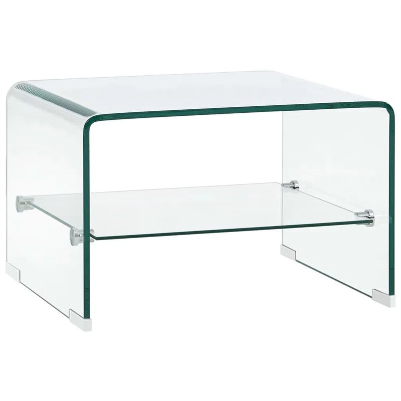 vidaXL Table Basse Clair 50 x 45 x 33 cm Verre trempé