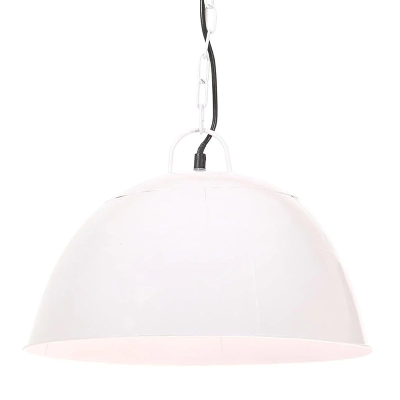 Lampe suspendue industrielle vintage ronde 25 W E27 41 cm Blanc