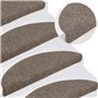 vidaXL - Treppenmatten Selbstklebend 15 Stk. Creme 56x17x3cm Nadelvlies