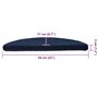 vidaXL - Selbstklebende Treppenmatten 15 Stk. Navy 56x17x3cm Nadelvlies