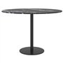 vidaXL Plateau de table noir Ø 60 x 0,8 cm en verre trempé aspect marbre