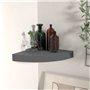VidaXL Étagère d'angle flottante Gris brillant 25x25x3,8 cm MDF