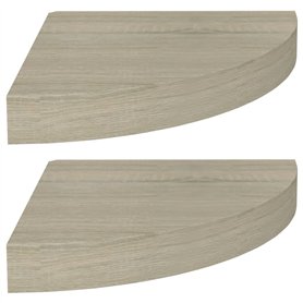 VidaXL Étagères d'angle flottantes 2 pcs Chêne 25x25x3,8 cm MDF