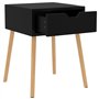 Table de chevet Noir brillant 40x40x56 cm Aggloméré