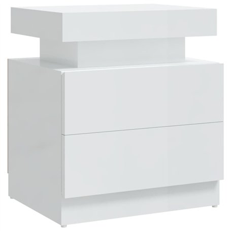 vidaXL Comodino Bianco Lucido 45x35x52 cm in Truciolato