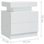 vidaXL Comodino Bianco Lucido 45x35x52 cm in Truciolato