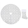 VXL Jupe de sapin de Noël de luxe et chaussettes en tissu blanc 150 cm