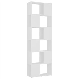 vidaXL Étagère d'Angle Classique 60x24x186 cm - 6 Étagères - Robuste - Blanc