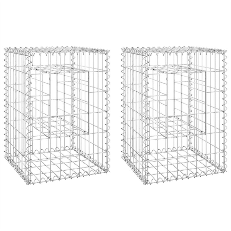 VidaXL Poteaux à panier de gabion 2 pcs 40x40x60 cm Fer