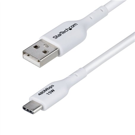 Câble USB Startech USB2AC3MNCWHE Blanc 3 m