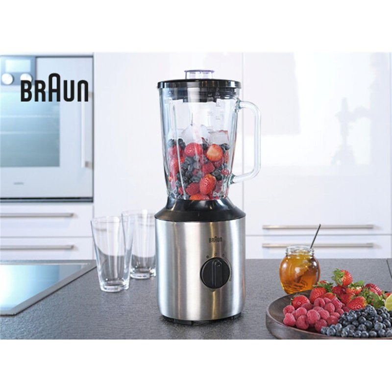 Image secondaire de Braun JB 3272 SI PowerBlend 3 Mixeur avec 2 bouteilles Smothie2Go Bol en verre pour ingrédients chauds et froids 1,5 l