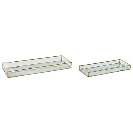 Jeux de plateaux Home ESPRIT Blanc Doré Moderne 42 x 15 x 4 cm (2 Unités)