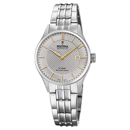 Festina Montre pour Femme F20006/2 Swiss Made Boîtier en Acier Inoxydable Gris Bracelet en Acier Inoxydable Gris