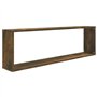 Mensole Parete Cubo 2pz Rovere Fumo 100x15x30 Legno Multistrato