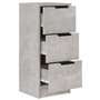 Credenza Grigio Cemento 30x30x70 cm in Legno Multistrato
